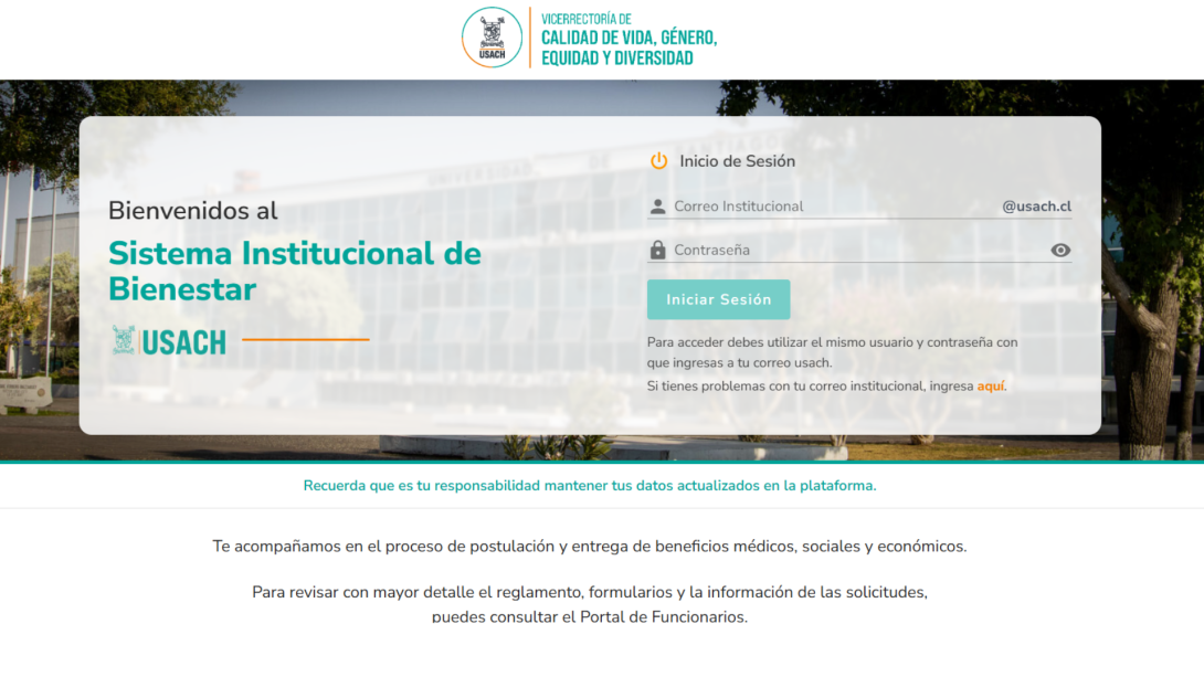 Pantallazo con la portada de acceso al sitio de Bienestar Digital